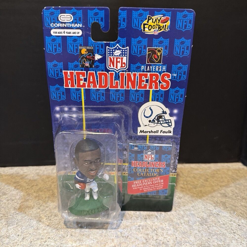 Sealed 1996 NFL Headliners Marshall Faulk Indianapolis ColtsFootball Figure Mint